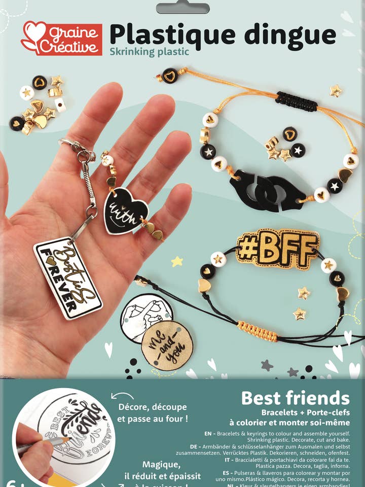 Kit CRAZY PLASTIC para pulseras y llavero mejores amigos para venta al por mayor de Graine Créative