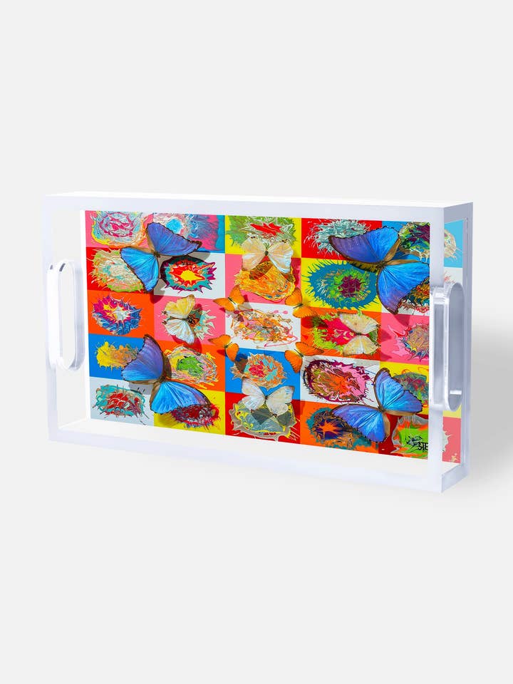 Jewel-Toned Butterfly Acrylic Tray – Sky Jewels for wholesale by David Stesner ArtHouse
