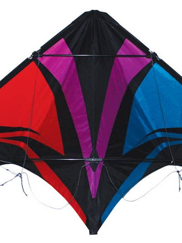 69" Black Thunderstruck Sport Kite for wholesale by Skydog Kites LLC