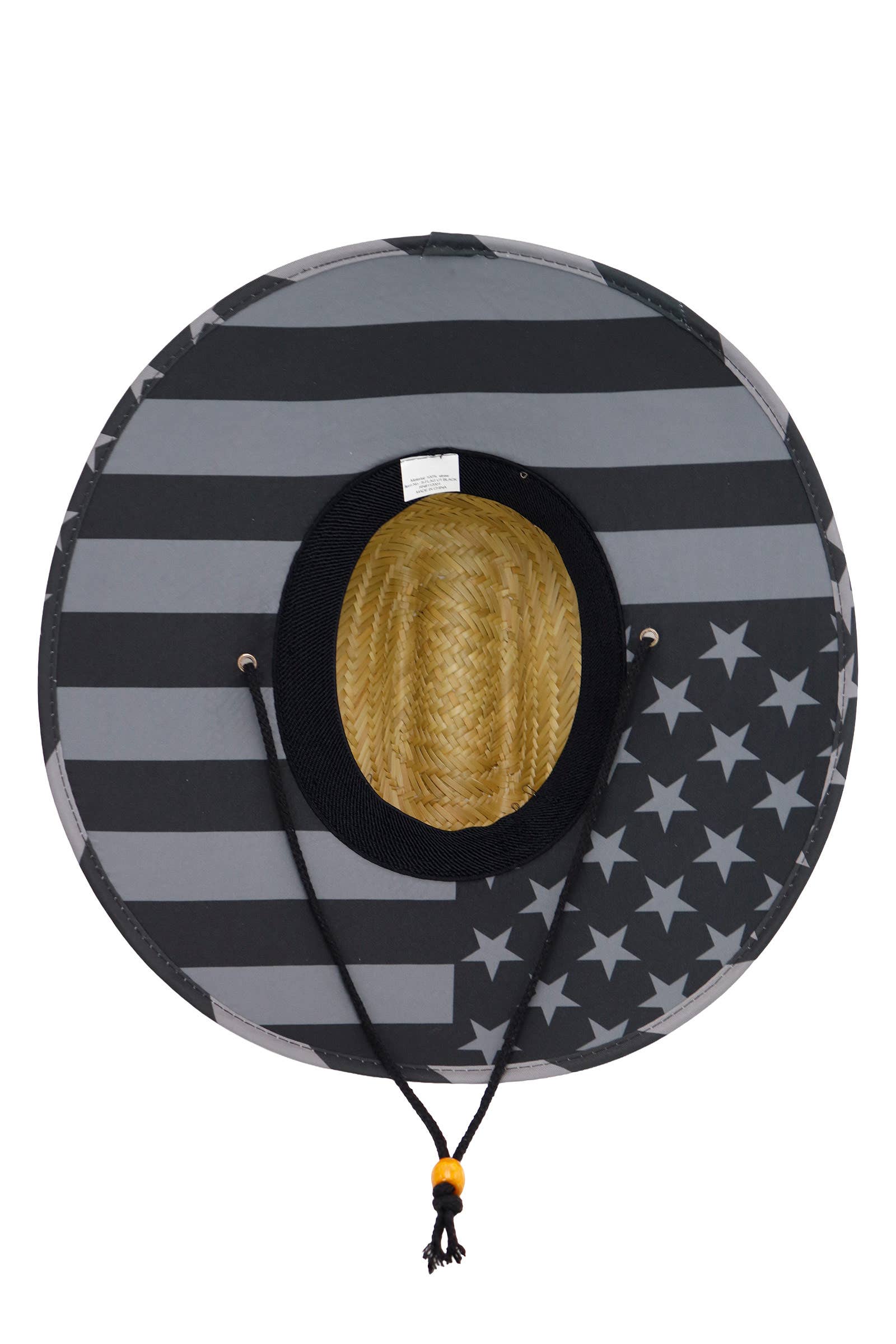 Cap Zone - Wholesale Straw Hat - Unisex - American Flag Under Brim Rush Straw Lifeguard Hat9