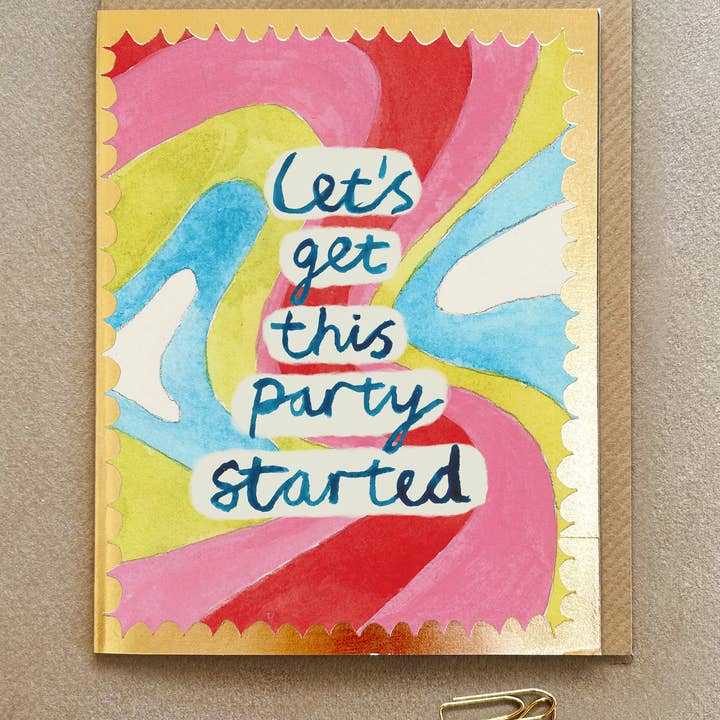 ' Let's Get This Party Started ' Greetings card FP3600 for wholesale by Poet and Painter