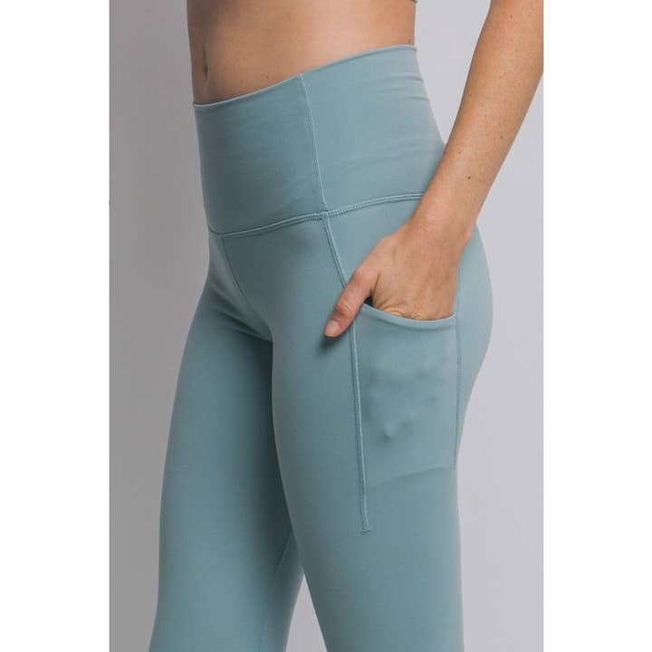 Hooggetailleerde uitlopende leggings met zijzakken voor wholesale door Paperdoll