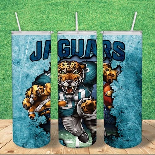 Jacksonville Jaguars Football NFL Straight 20oz Tumbler for wholesale by Purple Rose Wellness, LLC