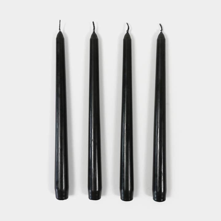 54 Celsius – wholesale Tapered candle/candlestick – Taper Candles (4 Pack) - 10" Tall, 8 Hr Burn, Black0
