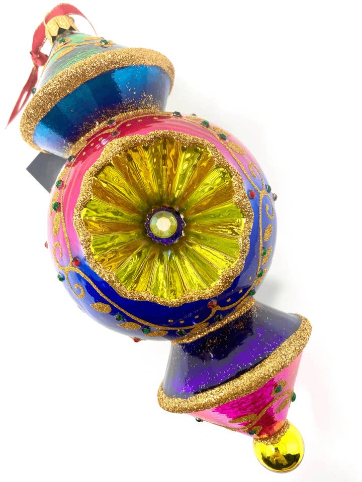 Las Vegas Reflector Holiday Polish Glass Christmas Ornament for wholesale by Kenzies of London