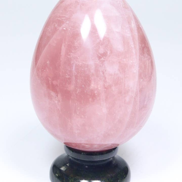 Crystal River Gems LLC - Wholesale Spiritual Stone/Crystal - Qty 1 - Madagascar "Top Red" Rose Quartz Gemstone Eggs 50-60mm