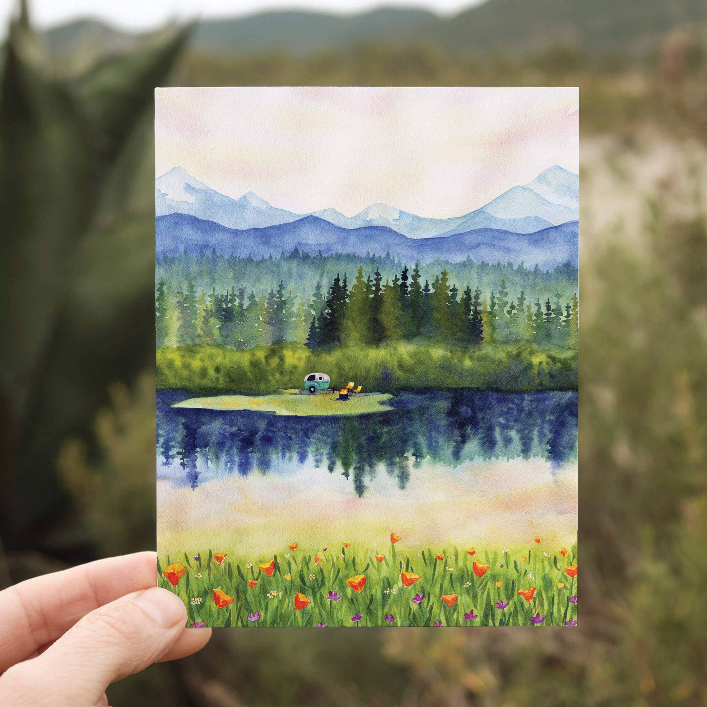 Watercolor Wednesday – Großhandel Grußkarten für den Alltag – Abenteuer Sommer Grußkarte | Alltägliches Naturverbundenes Design2