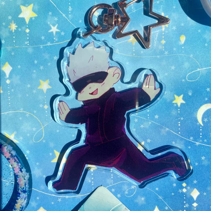 Gojo 🌸 Acrylic Keychain for wholesale by Zippyidk