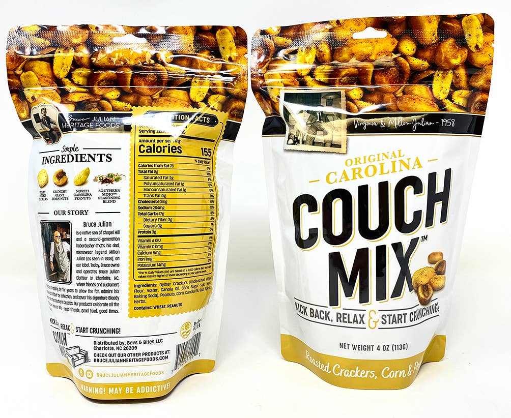 Bruce Julian Heritage Foods – mix de snacks por atacado – Couch Mix® - Bolsa1