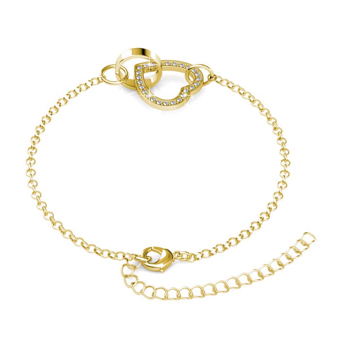 CARALI / MYC Paris - Vente Bracelets à breloques/pendentifs - Bracelet Locked Heart - Doré et Cristal