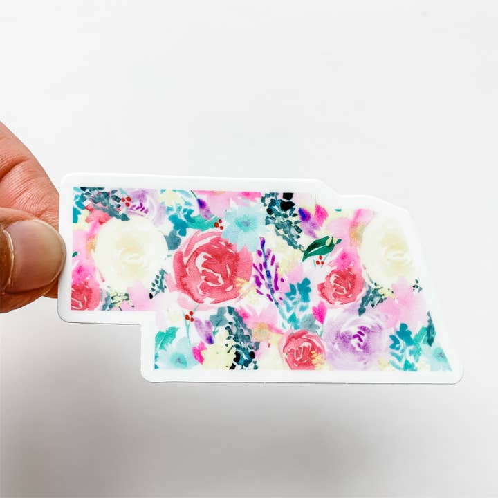 Decalcomania adesiva con motivo floreale, motivo: Nebraska per la vendita all'ingrosso da parte di Wildflower Paper Company
