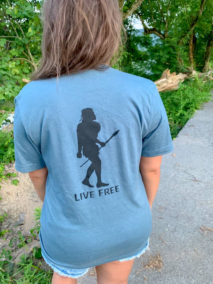 Live Free Dry-Fit TShirt for wholesale by The Original Neanderthal LLC