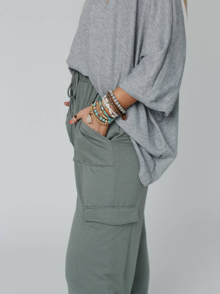 Three Bird Nest - Wholesale Pants - Women's - Easy Mornings Cinched Pants - Light Olive