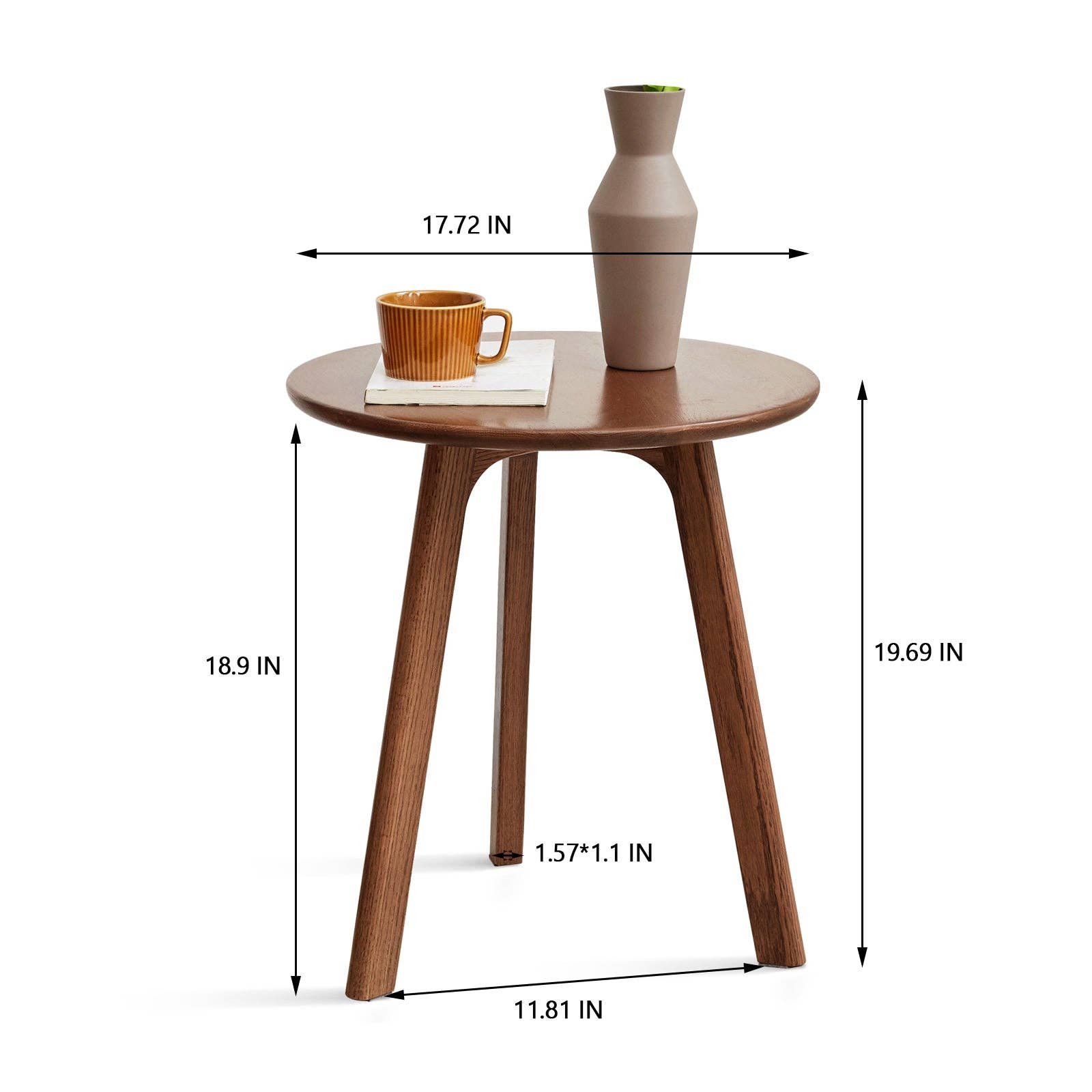 BlakOutlet - Wholesale Side Table - Natural Solid Oak Wood Round End Table6