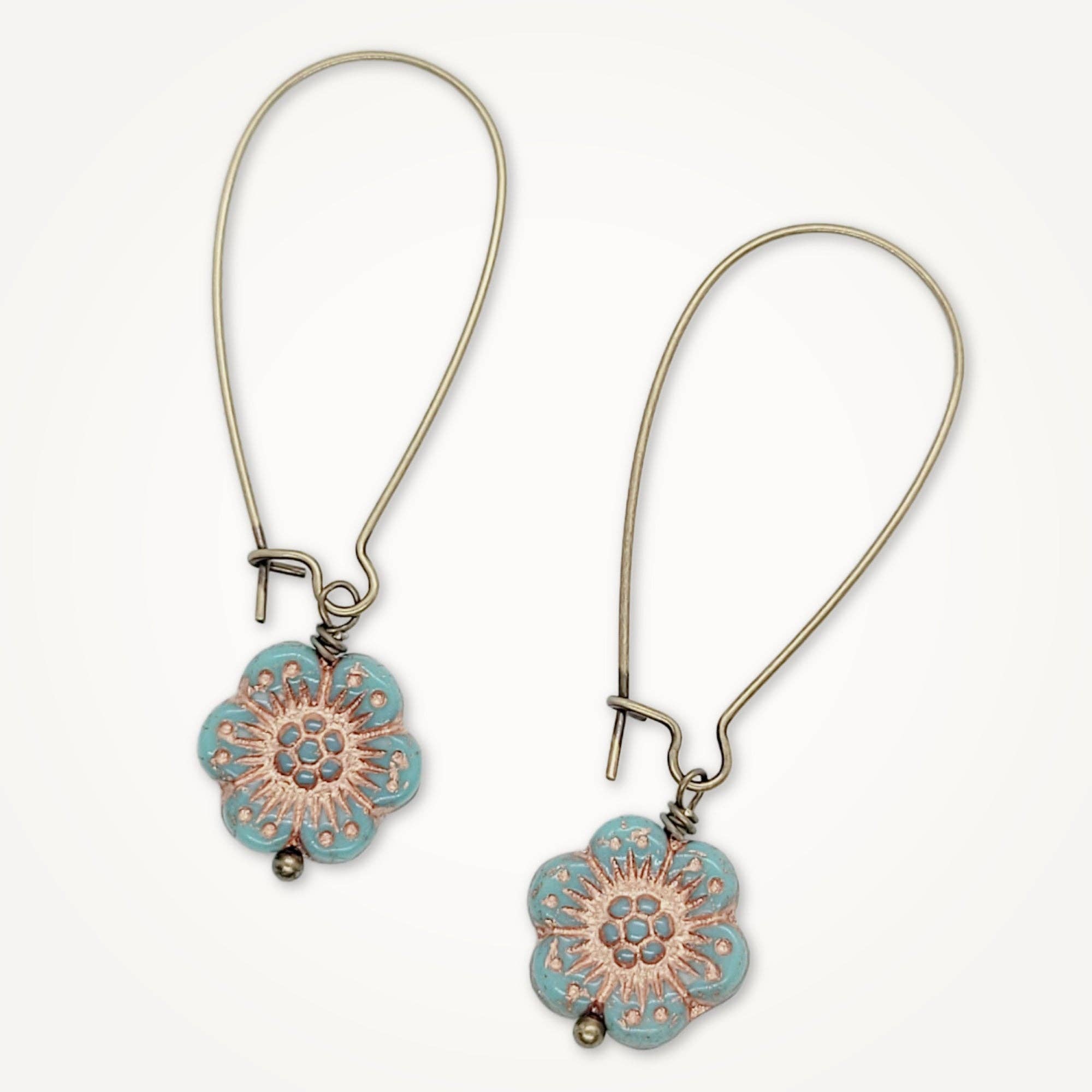 Beatrixbell Handcrafted - Wholesale Dangle Earrings - Wild Rose Earrings • Czech Glass5