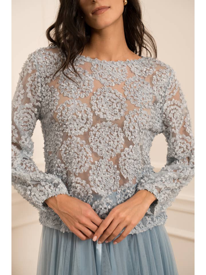 CHOKLATE PARIS - Wholesale Blouse - Women's - Textured rosette blouse (S/M-M/L) - CK0802212