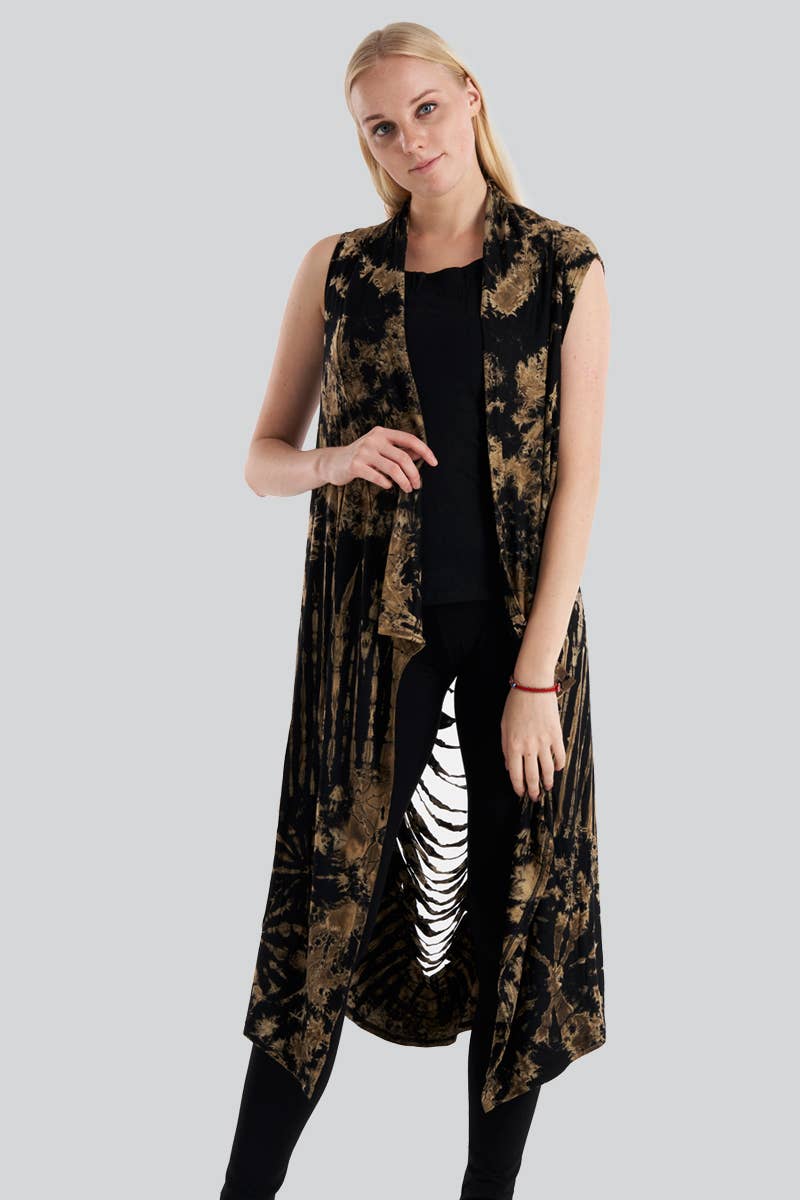 Kathmandu Imports - Vente Veste sans manches – femme - Veste longue coupée au rasoir (TH-1446)2