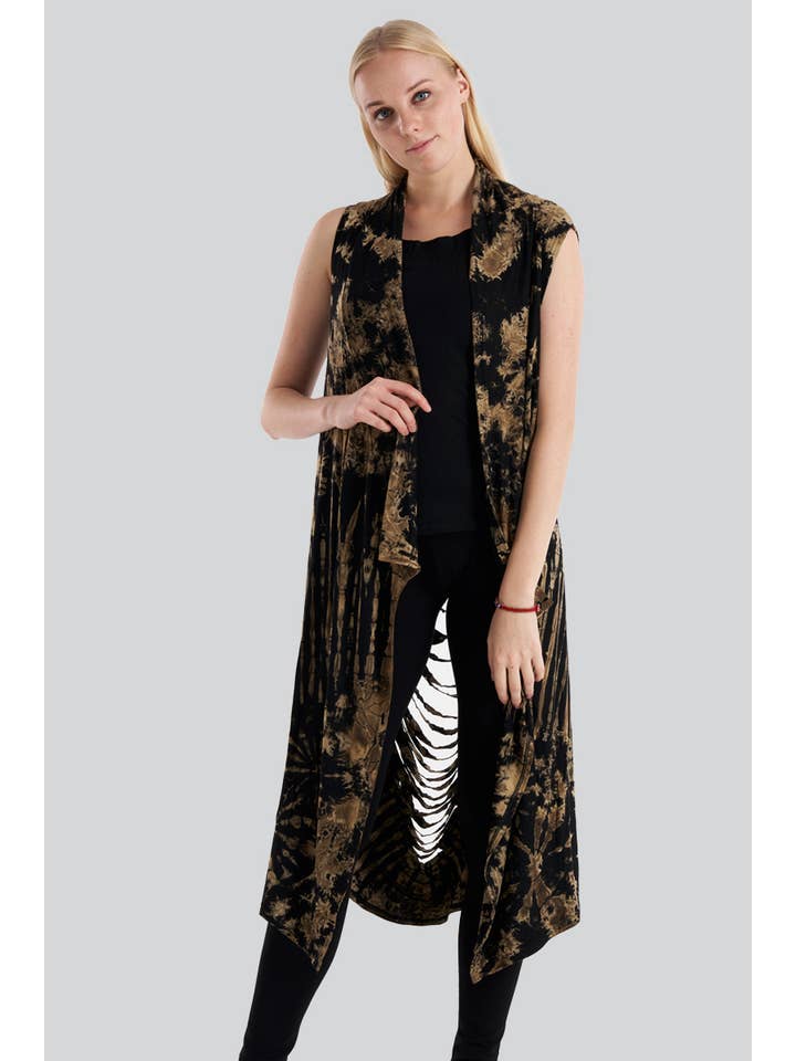 Kathmandu Imports - Vente Veste sans manches – femme - Veste longue coupée au rasoir (TH-1446)2