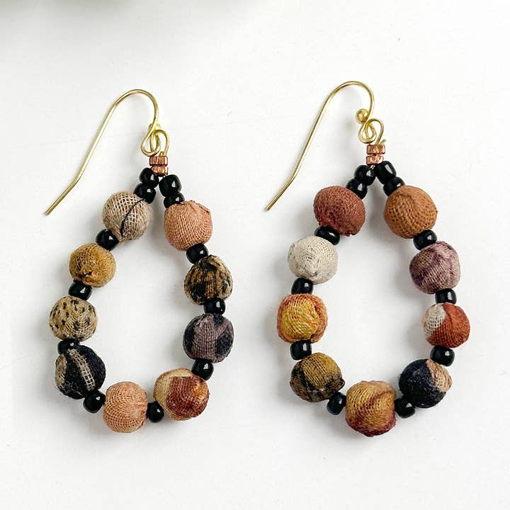 Kantha Desertscape Teardrop Earrings for wholesale by WorldFinds