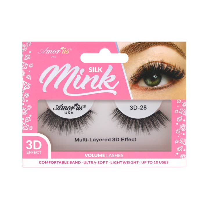 Amorus USA - Wholesale False/Fake Eyelashes - 28 - 3D Silk Mink Lashes