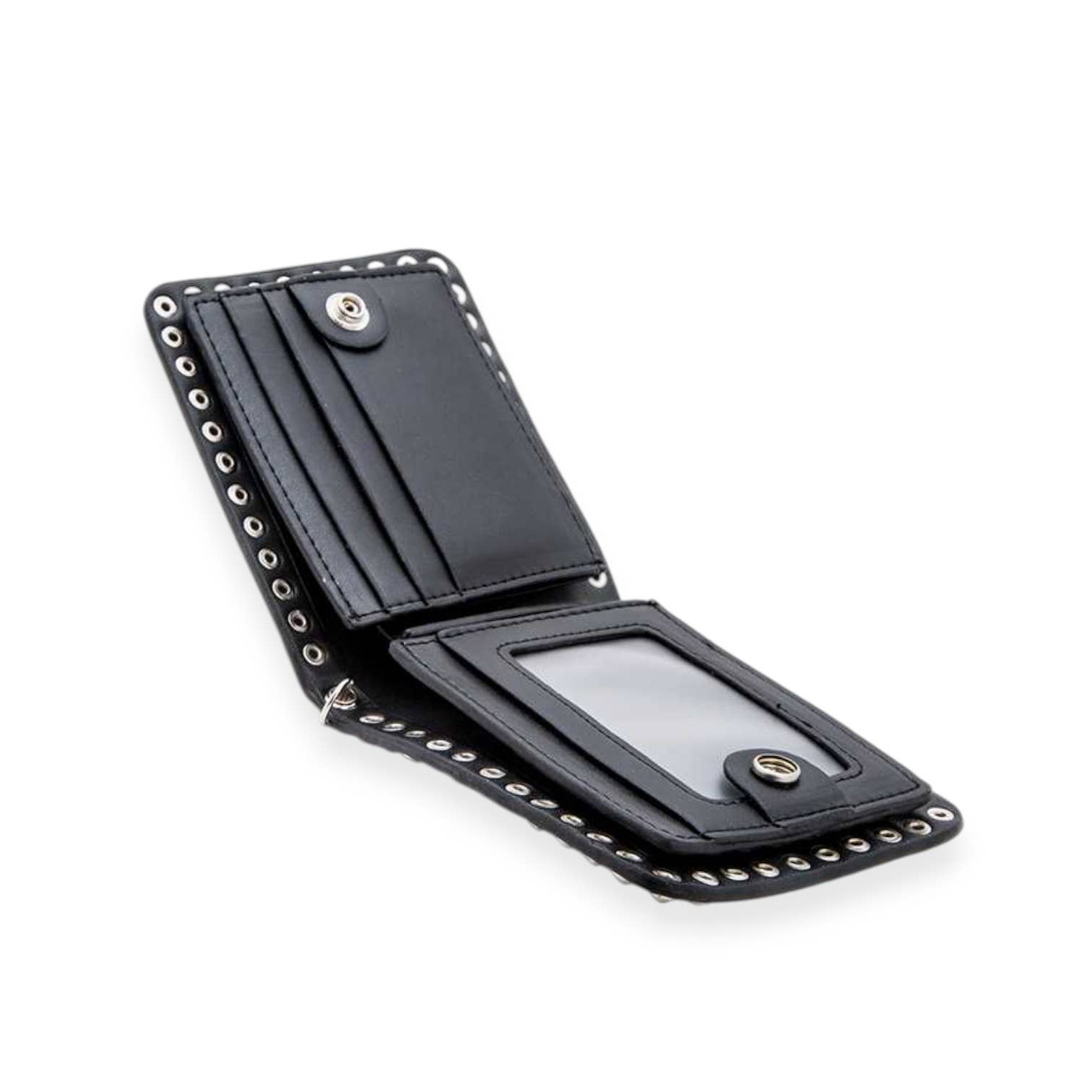 Black Metallic Croc Effect Biker Chain Wallet for wholesale on Faire6