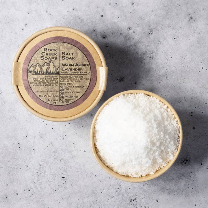 Rock Creek Soaps - Wholesale Bath Salts - Bath Salt Soak | Warm Amber Lavender1
