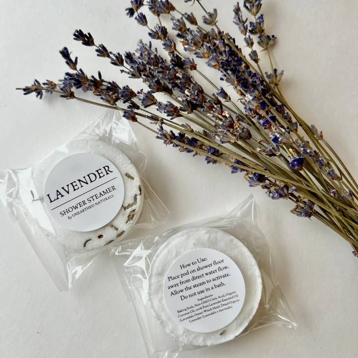 Unearthed Naturals - Wholesale Shower Steamer/Bomb - Lavender Shower Steamers | Botanical Aromatherapy