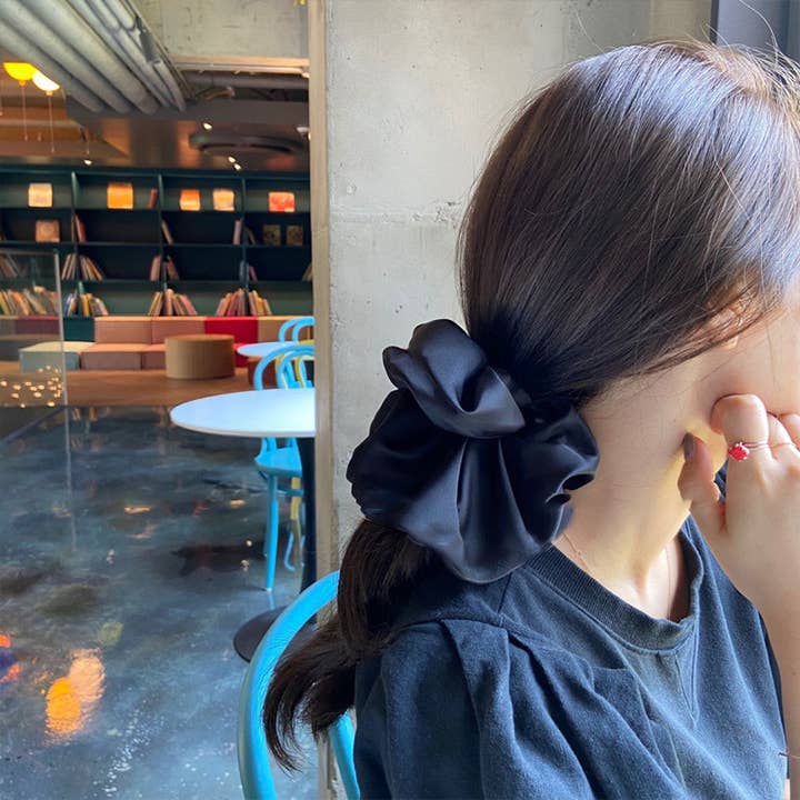 LadyJuneAccessories - Wholesale Scrunchie - Women's - Oversized Satin Scrunchie - Soft Silk Hair Tie for Women