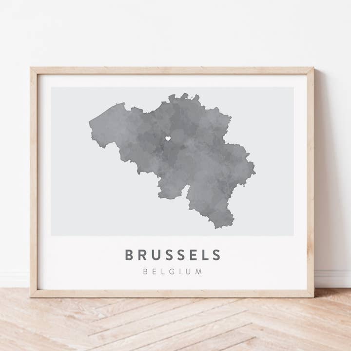 Mapa de Bruselas, Bélgica para venta al por mayor de Backstory Map Co.