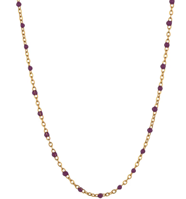 HoopLa - Wholesale Link & Chain Necklace - Candy Chain Enamel Steel Chain Necklace7