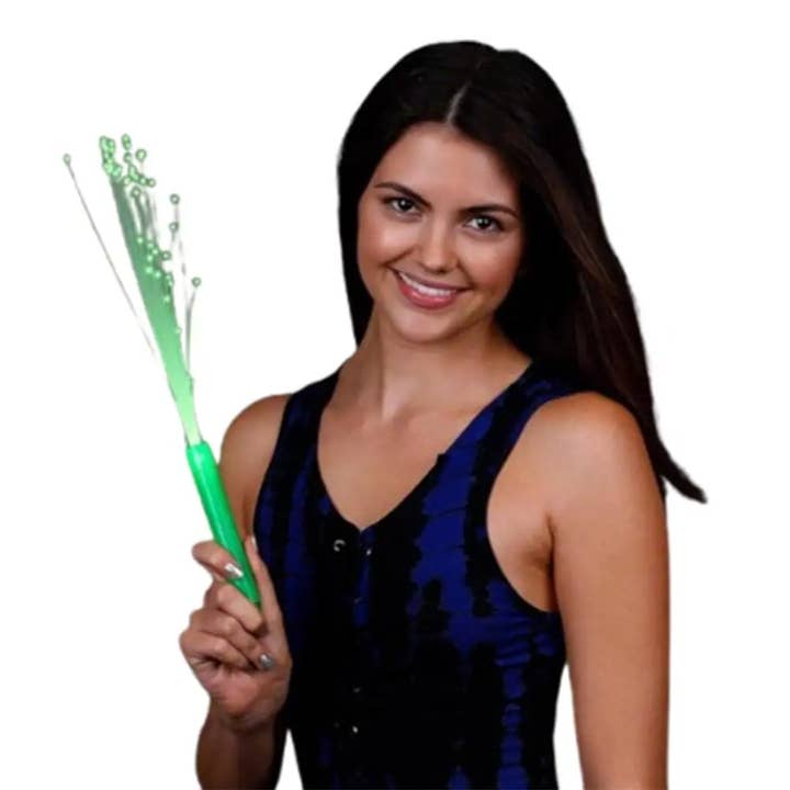 Green Fiber Optic Wands with Jade LEDs for wholesale by Blinkee.com, LLC