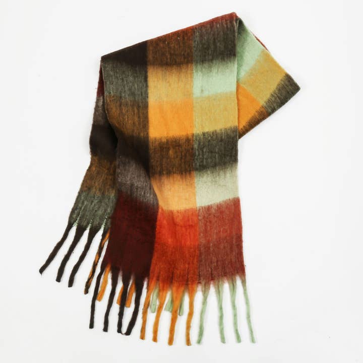 MKS America - Wholesale Scarf - Women's - Colorful Plaid Scarf Shawl Scarf8