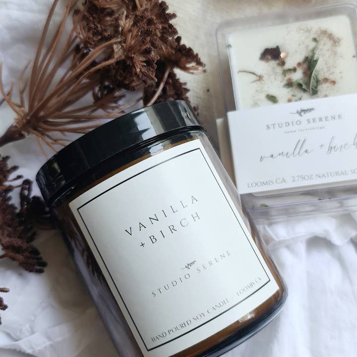 Studio Serene - Wholesale Jar/Filled Candle - 8oz Soy Wax Candle in Amber Jar