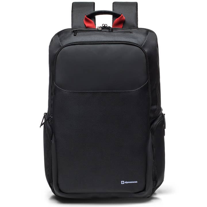 Black Alpine Swiss 16” Laptop Backpack Slim Travel Computer Bag for wholesale on Faire
