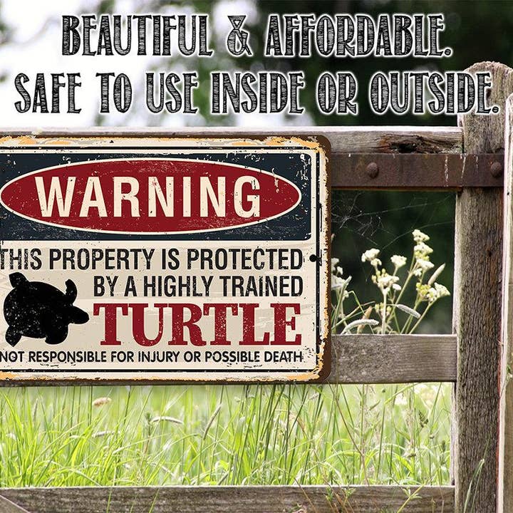 Lone Star Art Metal Signs - Wholesale Sign - Property Protected By Turtle - Metal Sign3