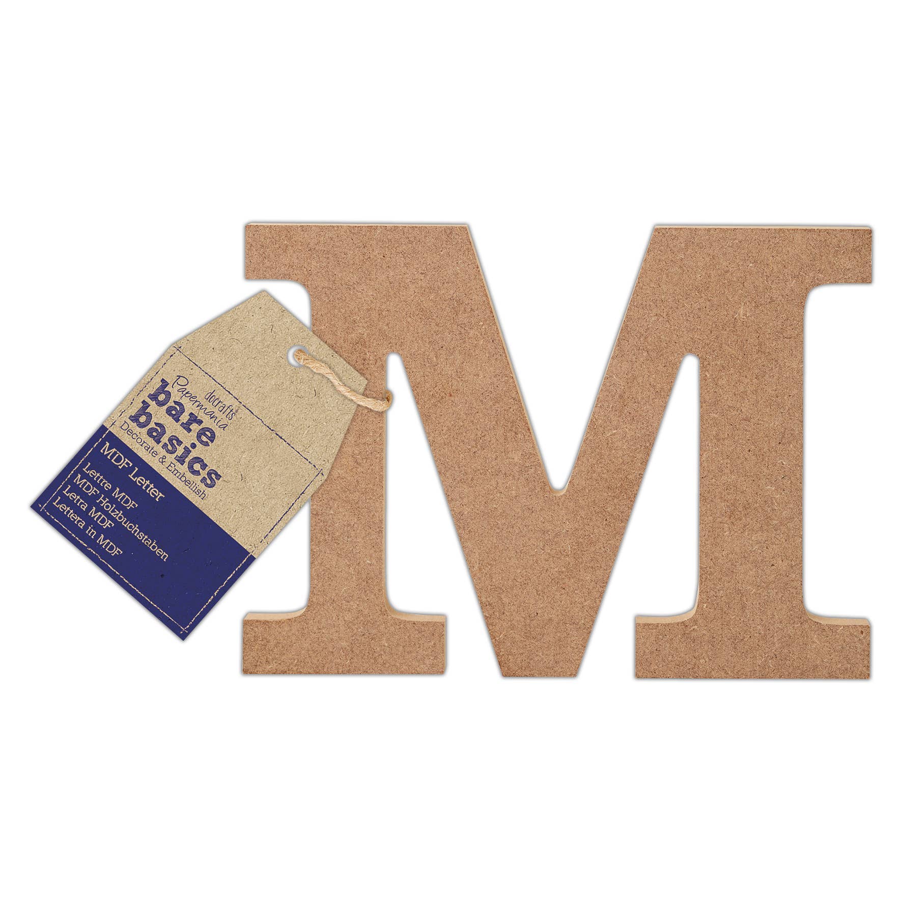 West Design Products UK – wholesale Craft supplies – Papermania Bare Basics MDF Letter 1 Piece - M, Art, Craft0