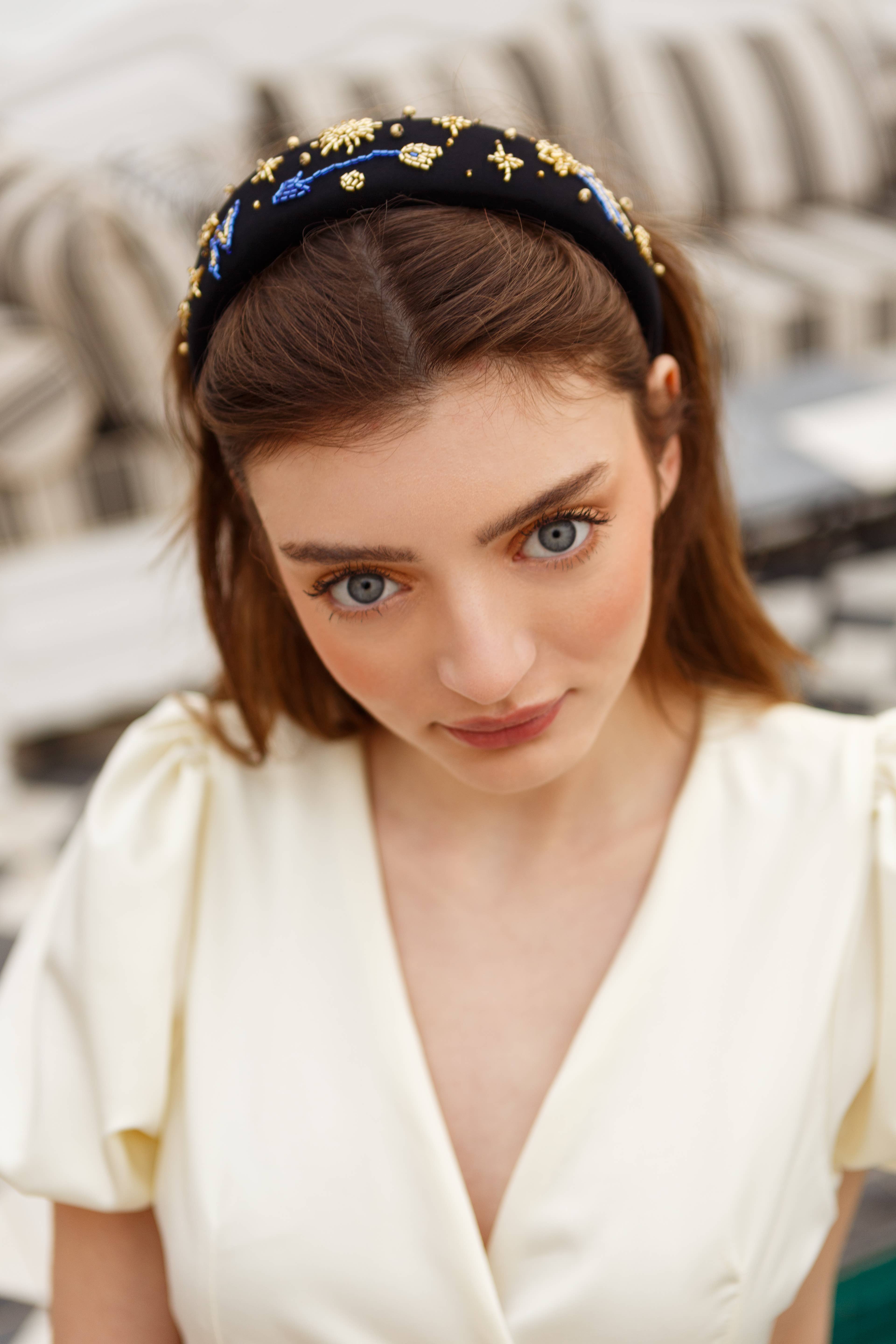 TEJALIK – Bandana - Mulher por atacado – Tiara Sherazade com Bordados Celestiais3