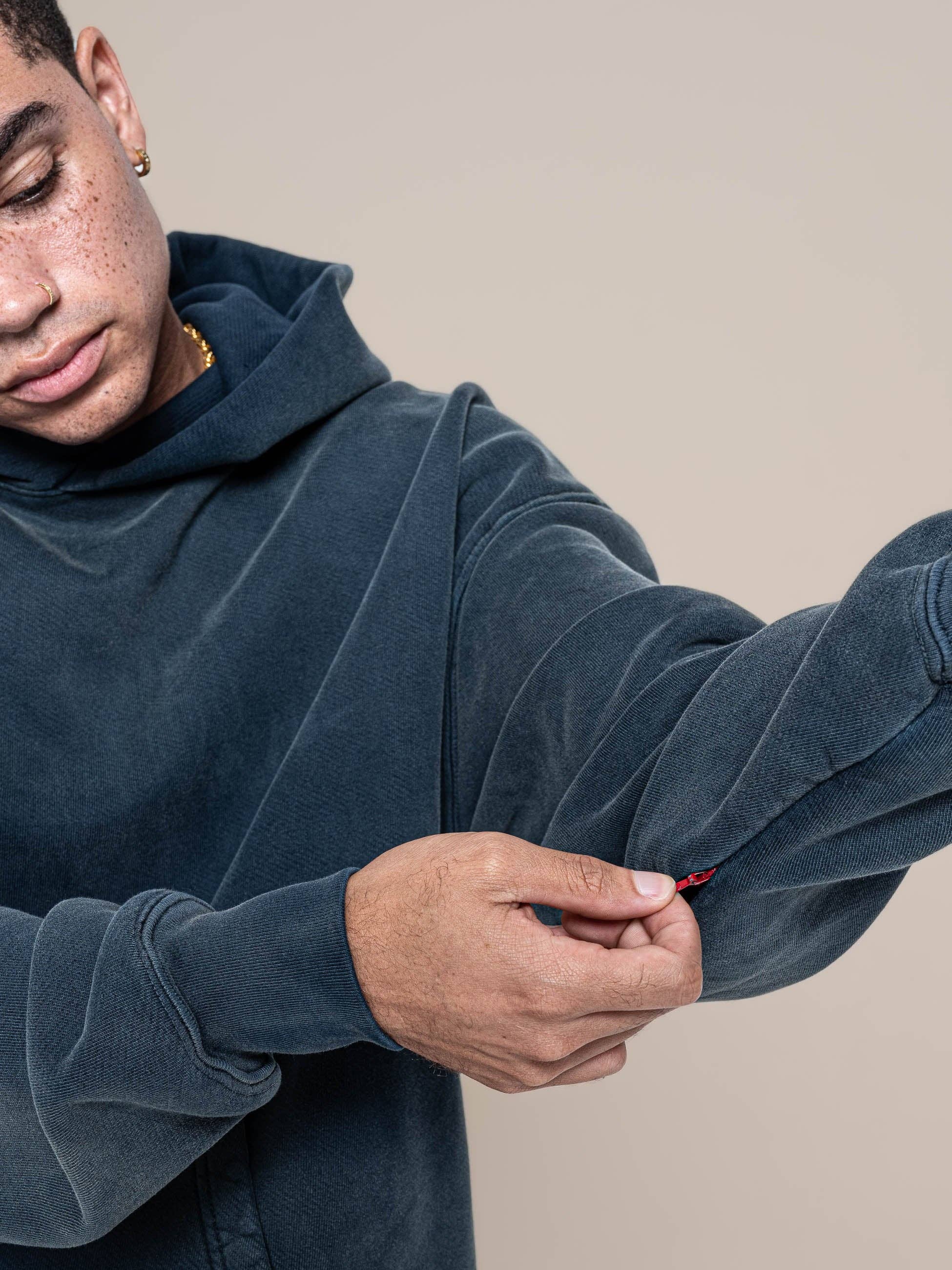 College Navy French Terry Hoodie for wholesale on Faire11