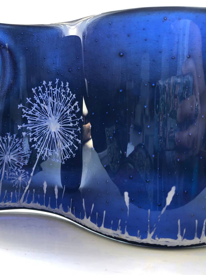 Midnight moon hare self standing glass for wholesale by Ally Glass Studio