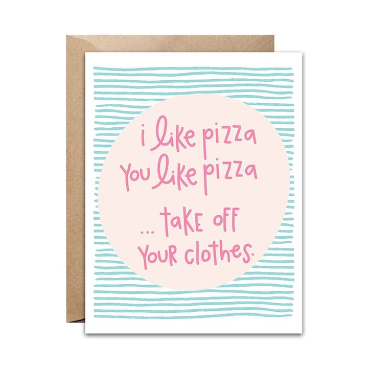 Pizza Card for wholesale by pixel paper hearts