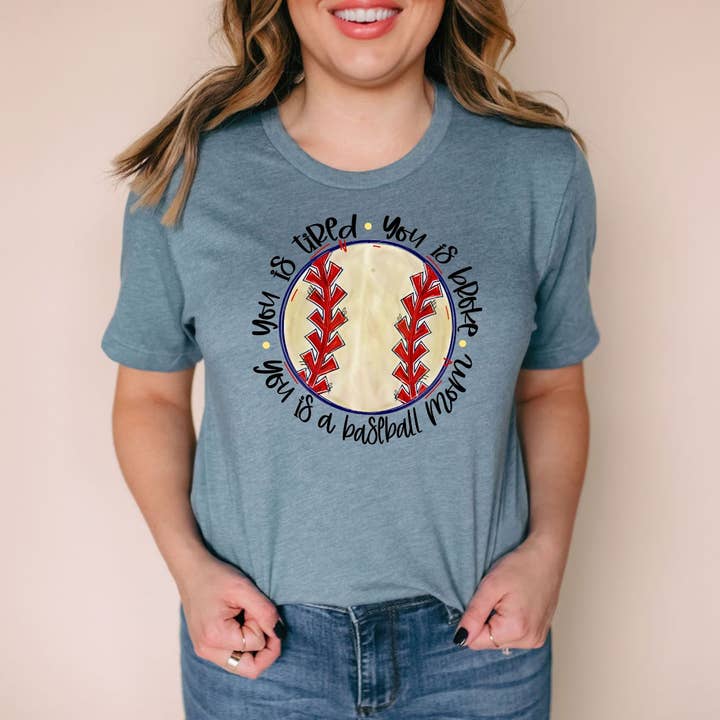 You is a Baseball Mom Slate Tee for wholesale by Simply Tees
