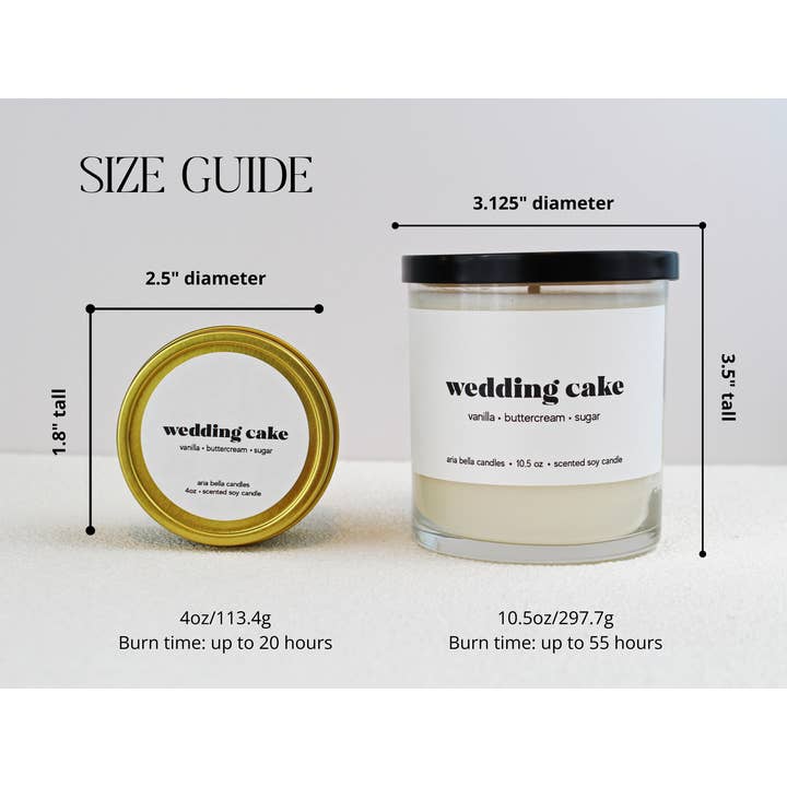 Aria Bella Candles - Wholesale Jar/Filled Candle - Wedding Cake Soy Candle