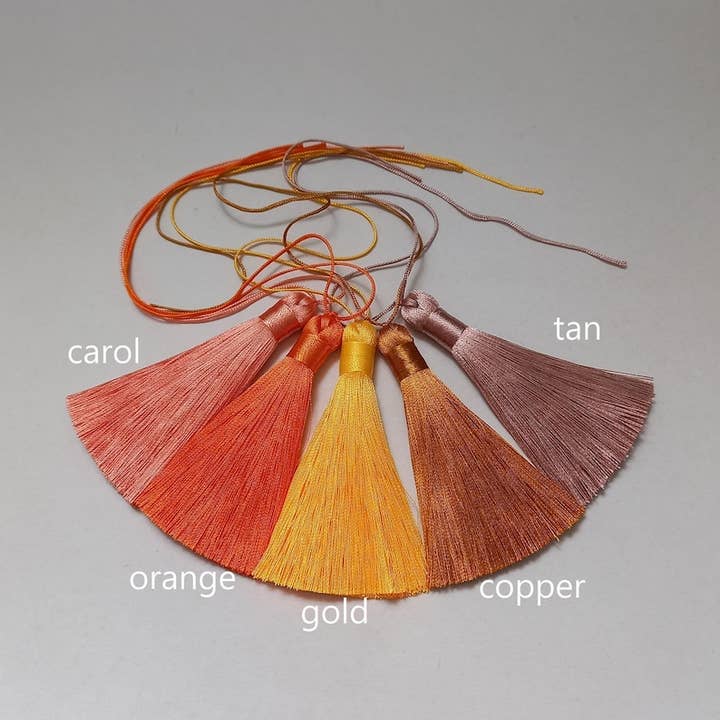 HandmadeBestSeller – wholesale Tassel earrings – Silky Tassels – Colorful Decorative Fringe9