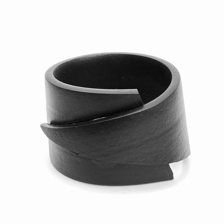 edgy black cuff, rubber jewelry, FLASH, fashion statement for wholesale by Frank Ideas