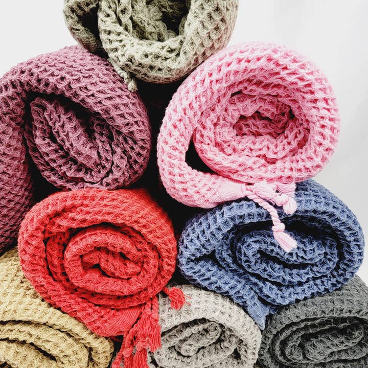 4 WAFFLE Towel / Blanket set, Fluffy Waffle Towel Bundle for wholesale by EBRU Home