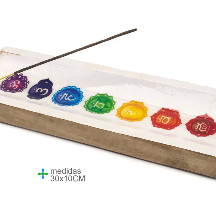 P. Inc. Madeira 7 Chakras 30x10cm for wholesale by Esoterica Arte