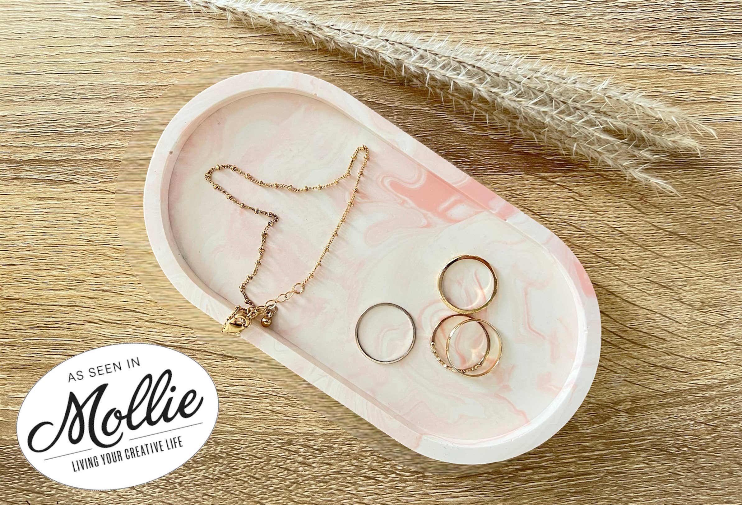 EMB Pretty – Großhandel Schmuckschalen – Ovales Schmucktablett aus marmoriertem Midi-Marmor, Schlüsselschale, Schmuckschale3