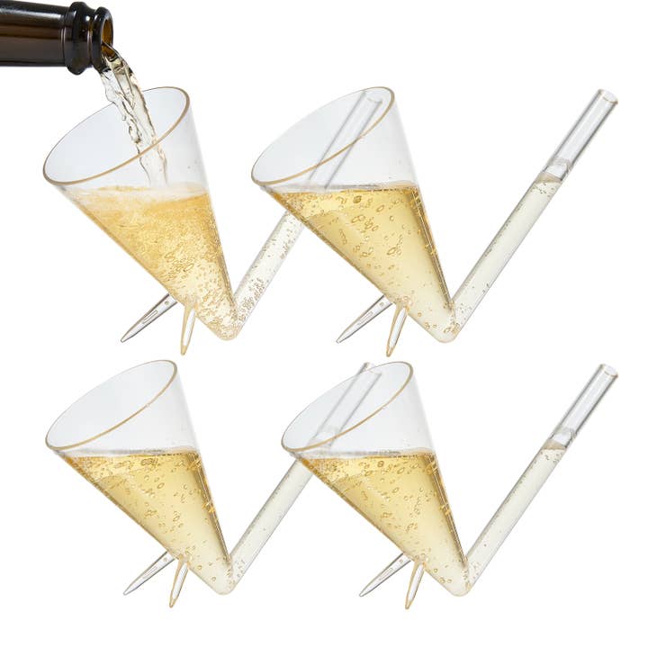The Wine Savant / Khen Glassware - Wholesale Champagne Flute - Champagne Shooter, Unbreakable Acrylic, Set of 4