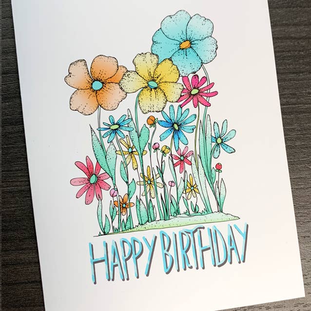 Happy Birthday Gartenkarte für den Großhandel von Roam Wild Designs