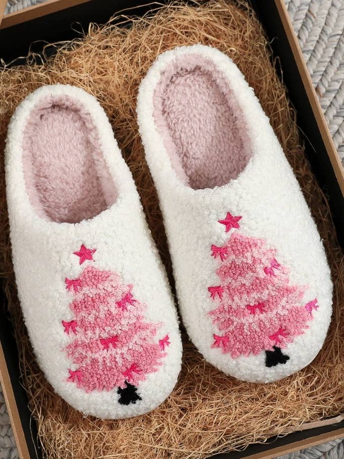 Zapatillas de Interior Cálidas y Aterciopeladas con Antideslizante Árbol de Navidad ZK3641 para venta al por mayor de UNISHE